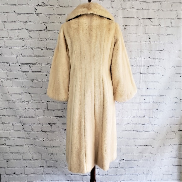 SOLD!  ERIKA SCHON Long 3/4 Sleeve Mink Coat M - Picture 4 of 8